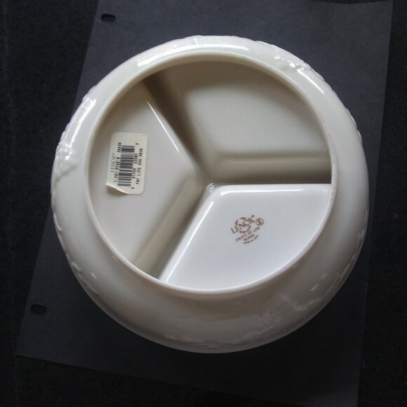 Lenox FRUITS OF LIFE Round Divided Serving Dish candy nuts jellybeans USA - Picture 3 of 16